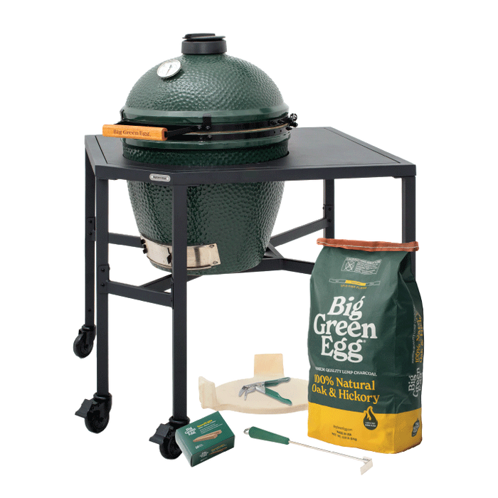 Large Big Green Egg in a Corner Modular Package