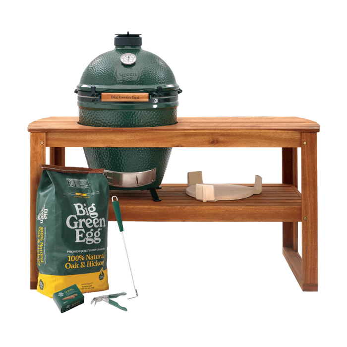 Large Big Green Egg in Acacia Table Package