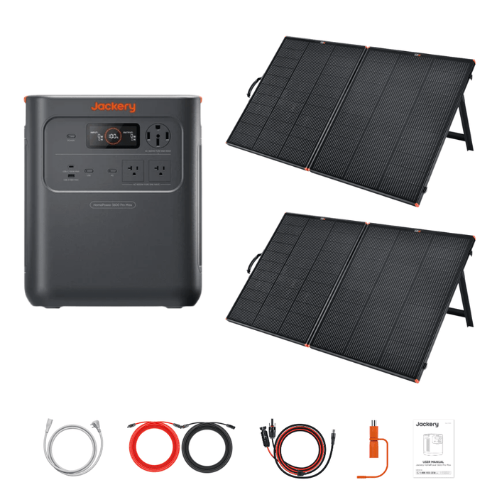 Jackery HomePower 3600 Pro Max Portable Power Station + Custom Solar Panel Bundle Option