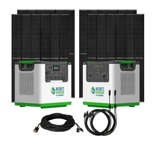 Natures Generator Lithium 3600 Solar Generator With Power Pod + 4 x 410W Monocrystalline Solar Panel